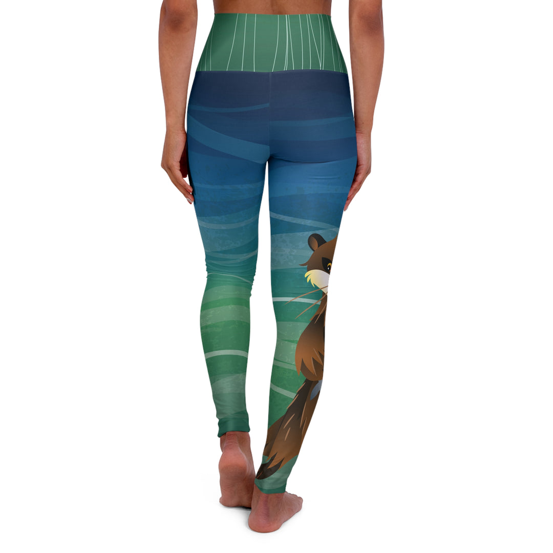 Otter Blue High Waisted Yoga Leggings