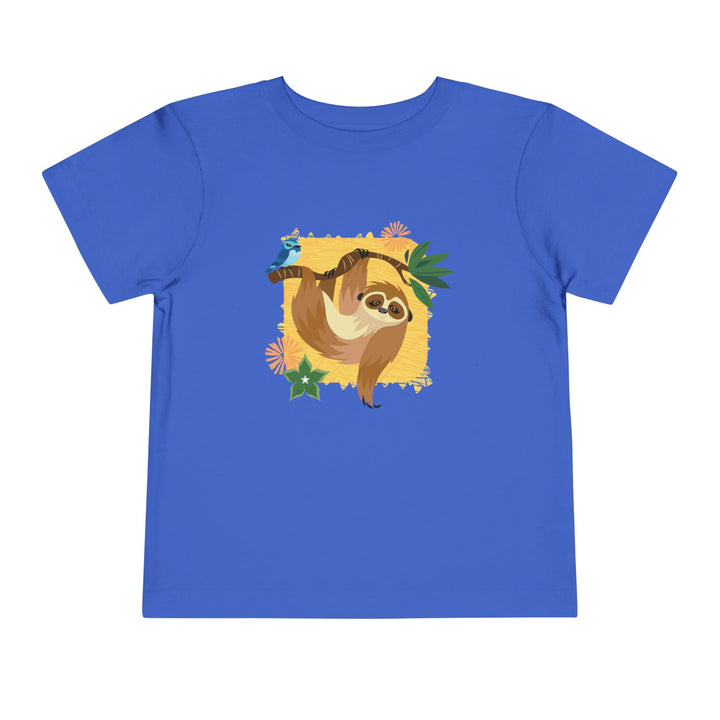 Sloth Hanging Out Flowers Toddler Soft Shirt