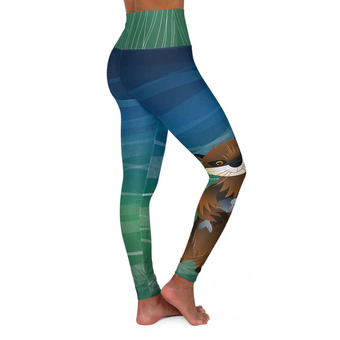 Otter Blue High Waisted Yoga Leggings