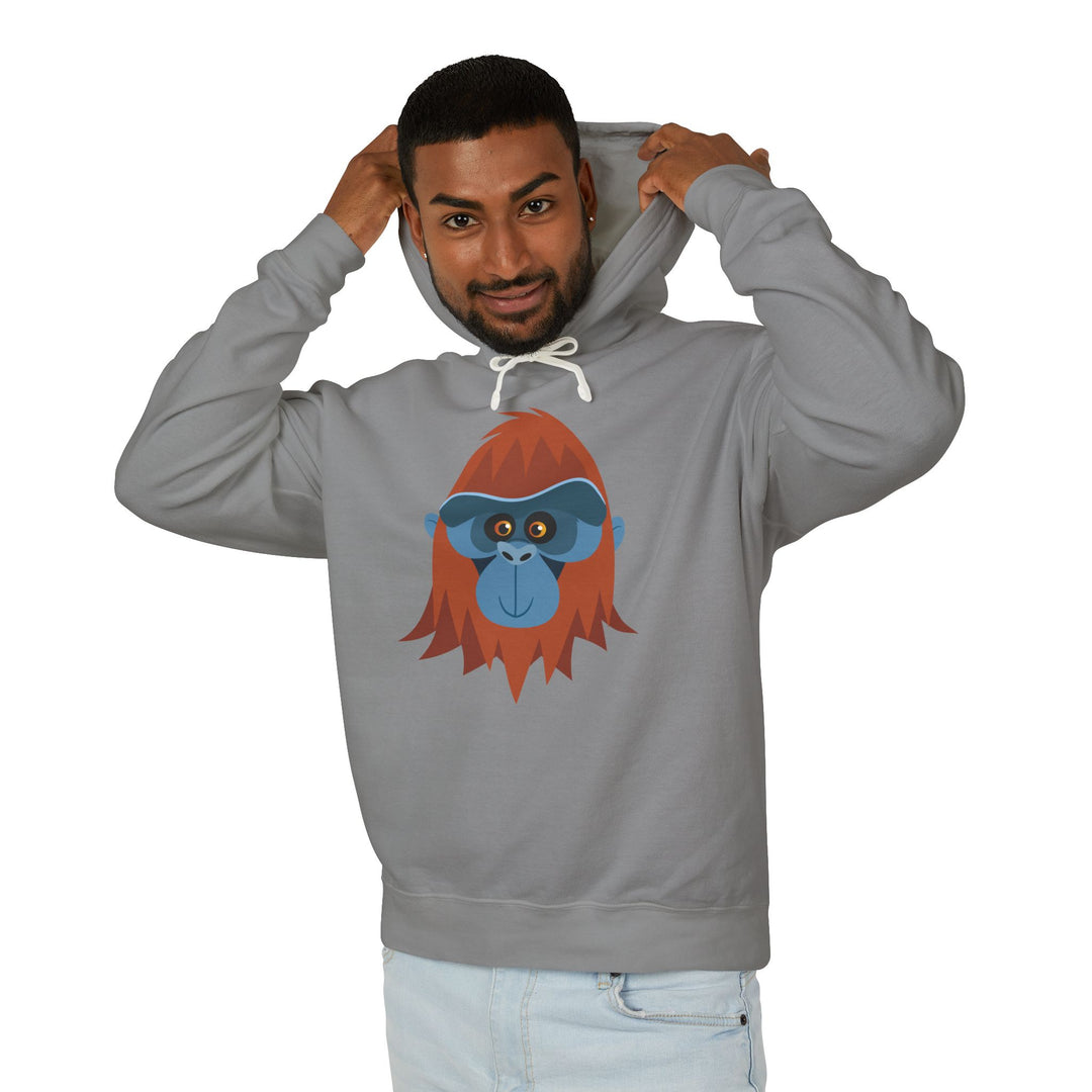 Orangutan Wild Faces Lightweight Hooded Sweatshirt - Adult