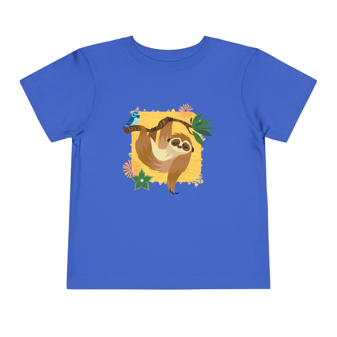 Sloth Hanging Out Flowers Soft Shirt - Toddler