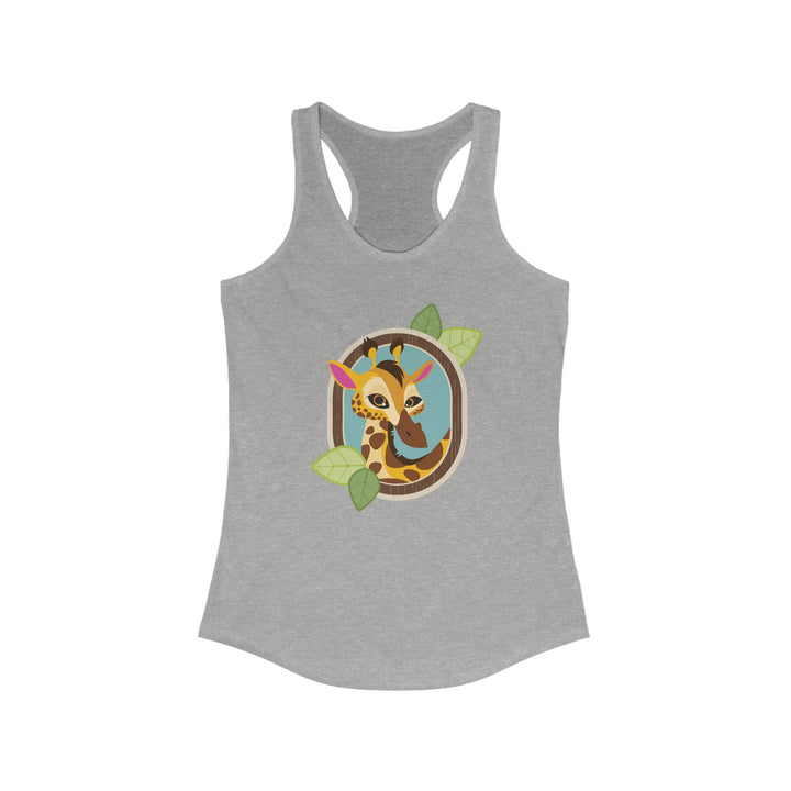 Giraffe Portrait of Nature Women's Racerback Athletic Tank