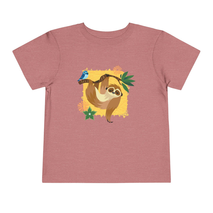 Sloth Hanging Out Flowers Soft Shirt - Toddler