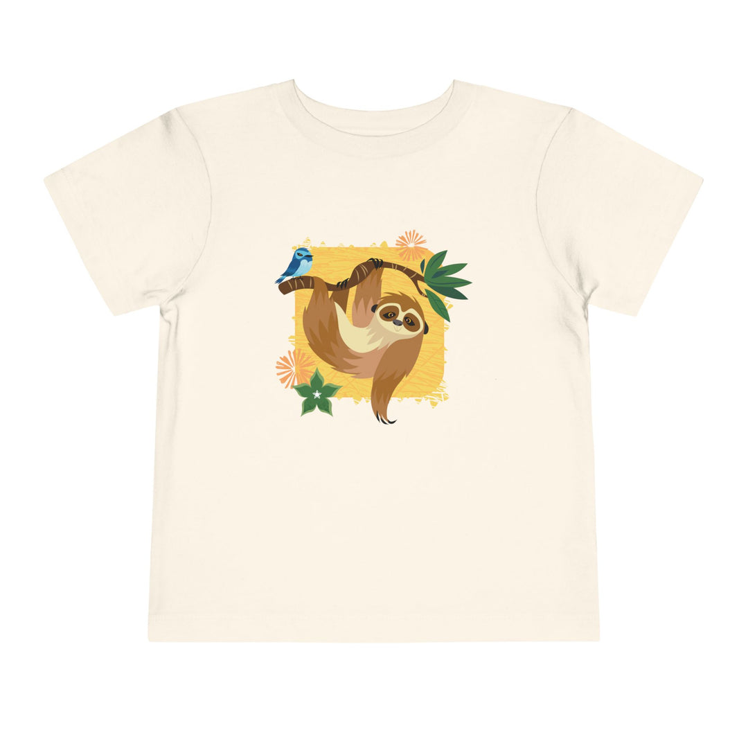 Sloth Hanging Out Flowers Toddler Soft Shirt