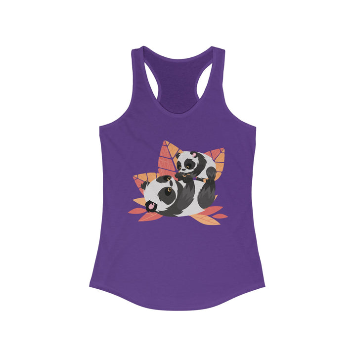 Panda Living Wildly Leaves Women's Racerback Athletic Tank