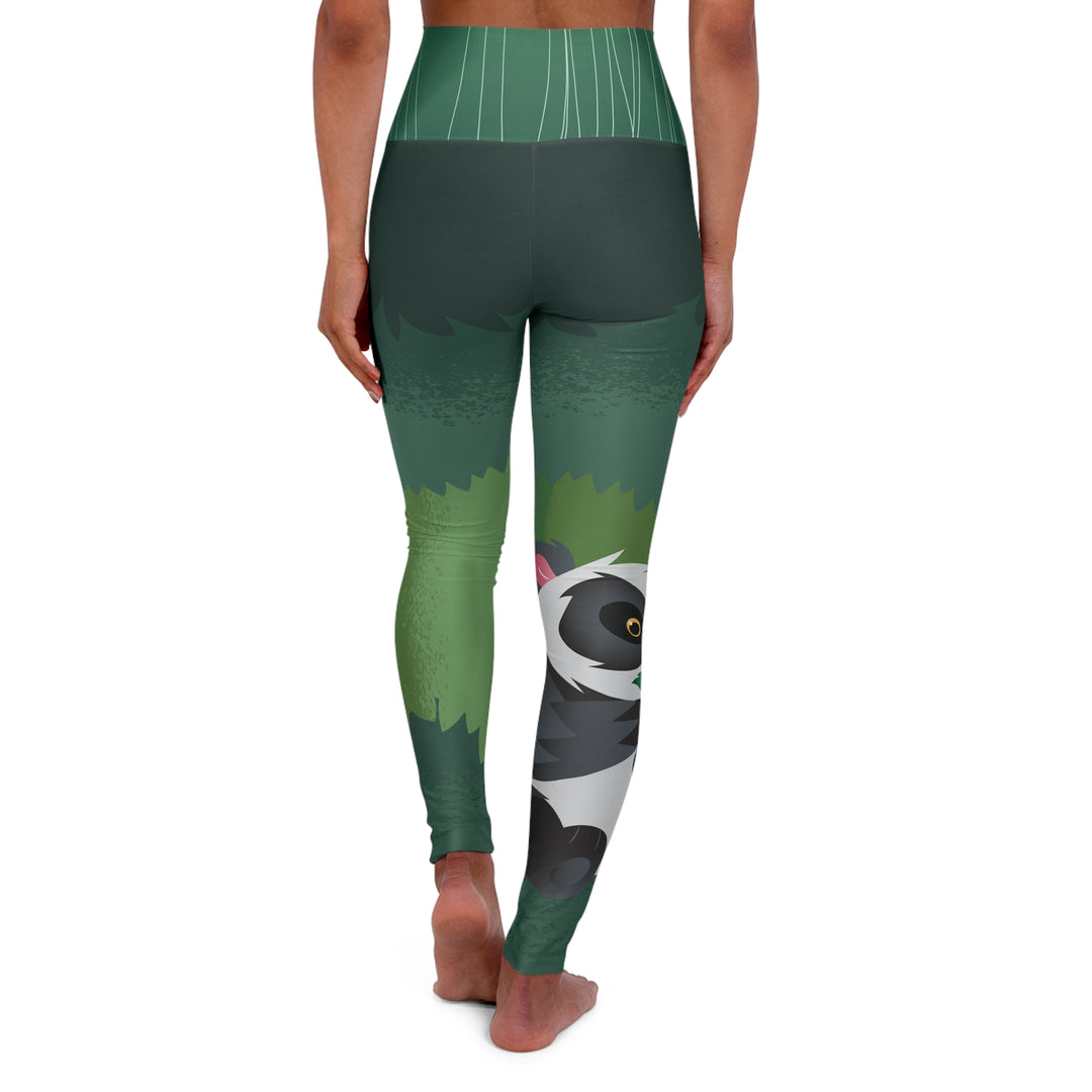 Panda Dark Leaf High Waisted Yoga Leggings