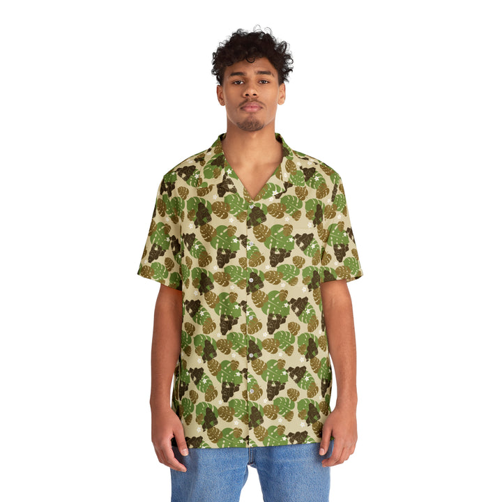 Gorilla Leaf Pattern Head Men's Hawaiian Shirt