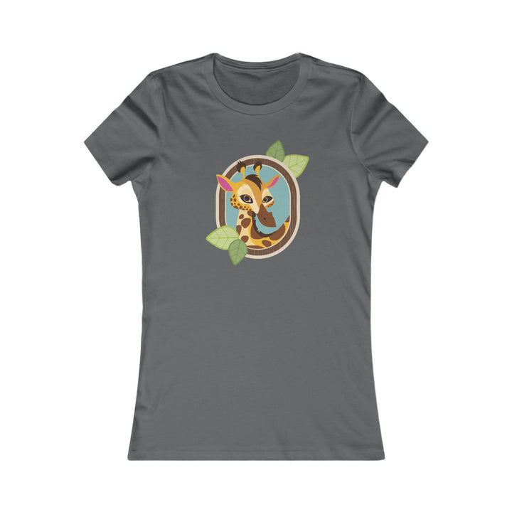 Giraffe Portrait of Nature Women's Cut Tee