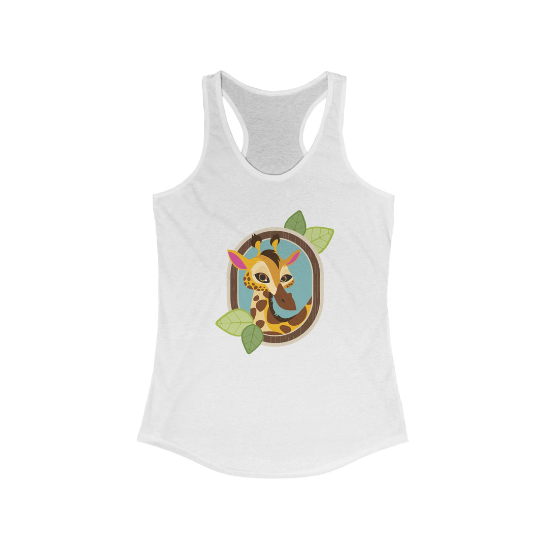 Giraffe Portrait of Nature Women's Racerback Athletic Tank