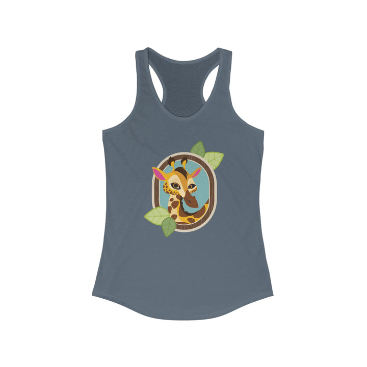 Giraffe Portrait of Nature Women's Racerback Athletic Tank