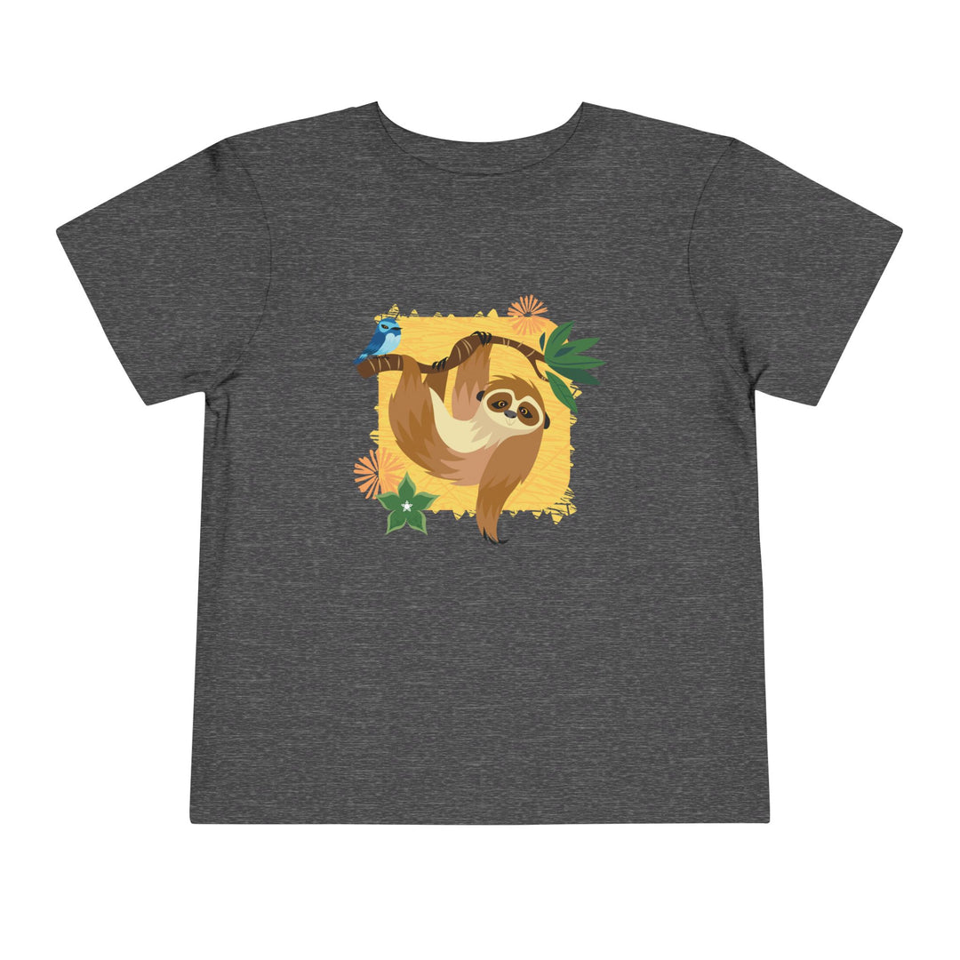 Sloth Hanging Out Flowers Toddler Soft Shirt