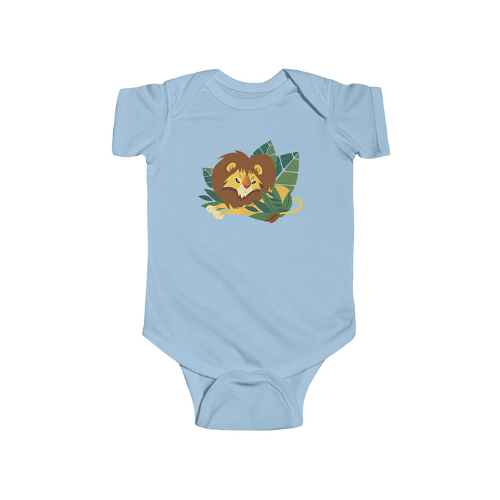 Lion Lounging Leaf Soft Baby Onesie