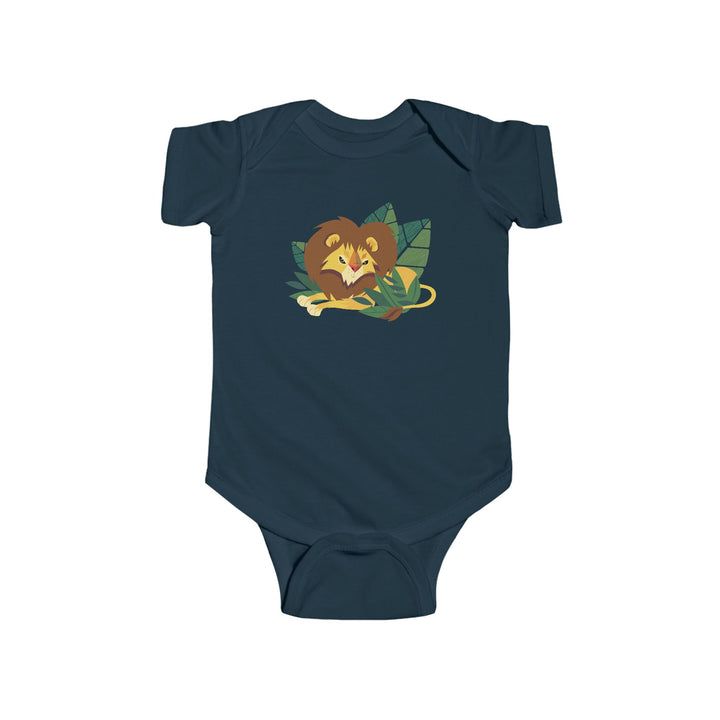 Lion Lounging Leaf Soft Baby Onesie