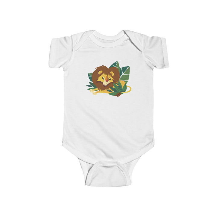 Lion Lounging Leaf Soft Baby Onesie