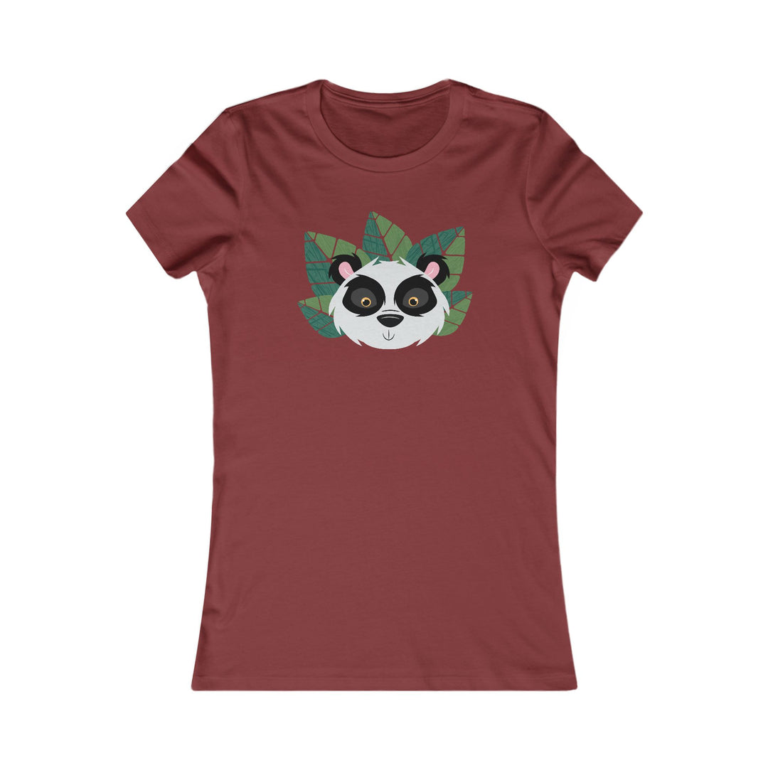 Panda Wild Faces Leaves Women's Cut Tee