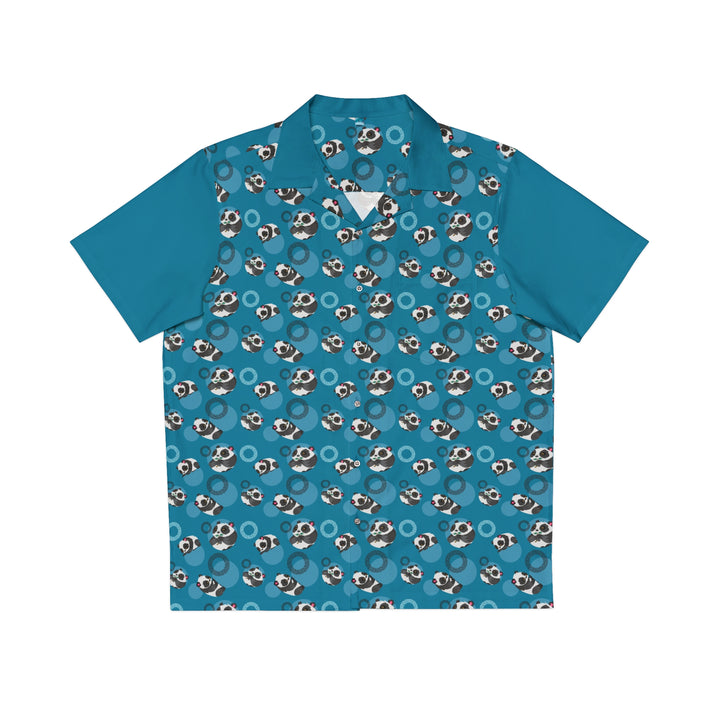 Panda Blue Circle Men's Hawaiian Shirt