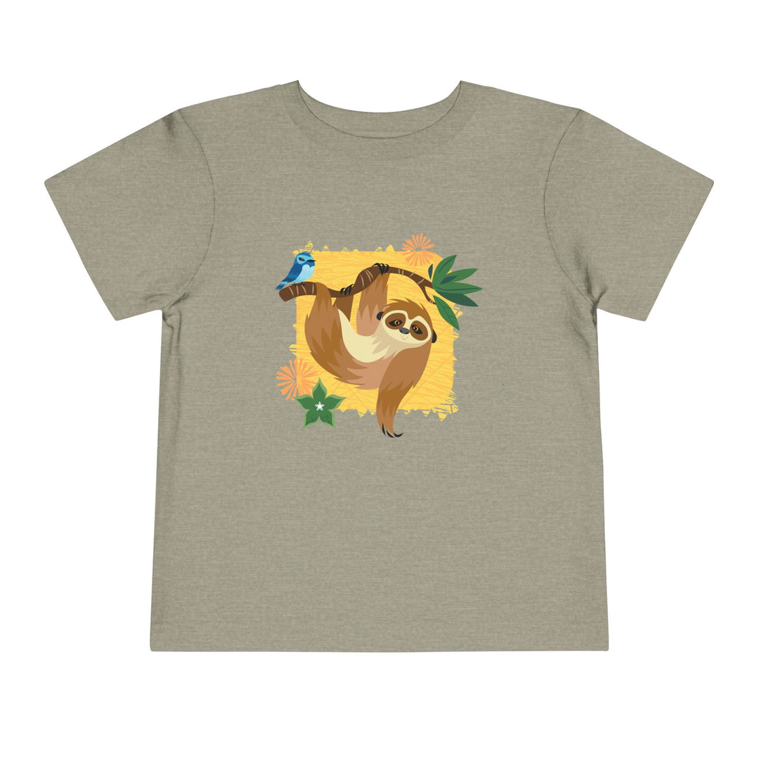 Sloth Hanging Out Flowers Soft Shirt - Toddler
