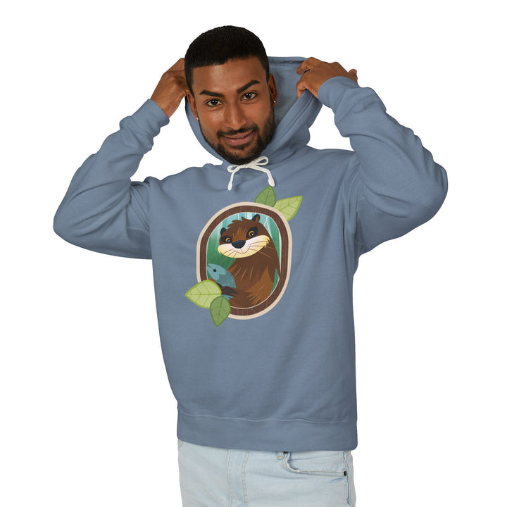 Otter Portrait of Nature Lightweight Hooded Sweatshirt - Adult