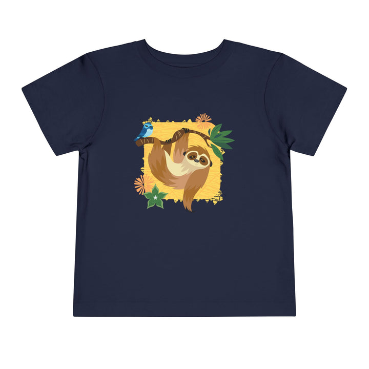 Sloth Hanging Out Flowers Soft Shirt - Toddler